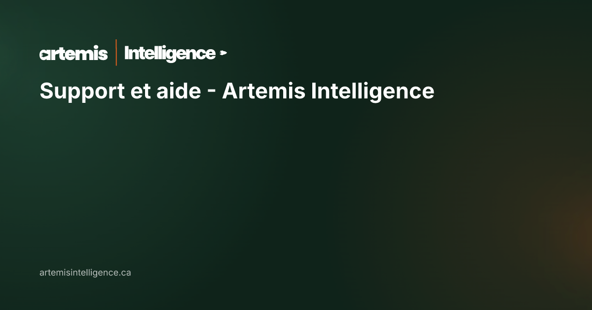 Support et aide - Artemis Intelligence